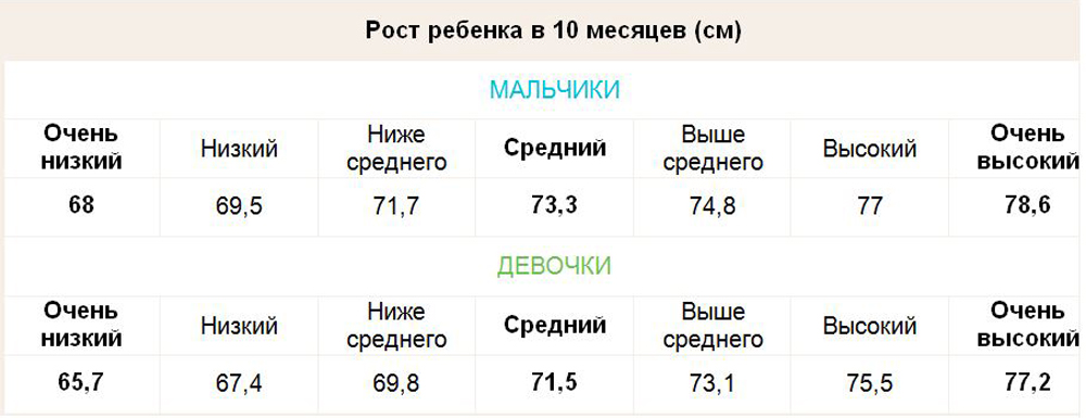 Стол ребенка в 10 месяцев